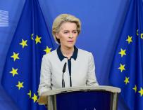 HANDOUT - 24 February 2022, Belgium, Brussels: European Commission President Ursula von der Leyen speaks at a press conference on Russia's aggression against Ukraine. Photo: Dati Bendo/European Commission/dpa - ATTENTION: editorial use only and only if the credit mentioned above is referenced in full Dati Bendo/European Commission/d / DPA 24/2/2022 ONLY FOR USE IN SPAIN