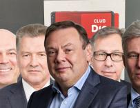 De izq. a dcha, los socios de Letterone: Alexei Kuzmichev, Andrei Kosogov, Mijaíl Fridman, Peter Aven y German Khan.