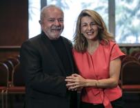 Yolanda Díaz es recibida por el expresidente brasileño Lula da Silva