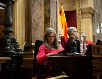 La secretaria general del Parlament, Esther Andreu, en una sesión plenaria en el Parlament de Cataluña.