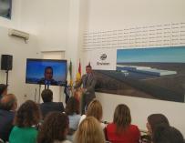 El presidente del Gobierno, Pedro Sánchez, en la presentación de la gigafactoría de Navalmoral de la Mata (Cáceres)