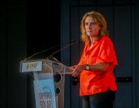 La ministra para la Transición Ecológica, Teresa Ribera, interviene en el Foro Solar UNEF de 2021