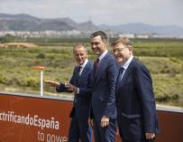 Sánchez, Puig y Herbert Diess, director ejecutivo de Volkswagen