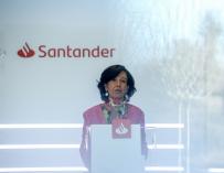 La presidenta del Grupo Santander, Ana Botín, en la presentación de los resultados del banco.