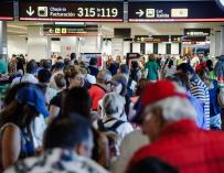 Llegada de turistas a los aeropuertos españoles