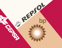 Logos de Repsol, Cepsa y BP.