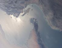 Imagen satelital del estrecho de Ormuz.