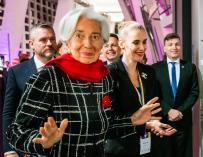Christine Lagarde a su llegada a la exposición de Warhol auspiciada por el BCE.