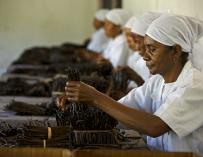 Fábrica de empaquetado de vainilla en Madagascar.