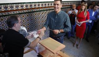 Pedro Sánchez vota en las elecciones generales del 23 de julio