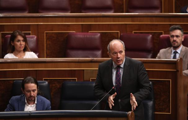 El ministro de Justicia, Juan Carlos Campo, en una sesión del Congreso de los Diputados.