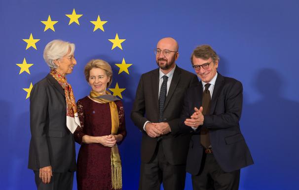 Lagarde, Von der Leyen, Charles Michel y David Sassoli. 1/12/2019 ONLY FOR USE IN SPAIN