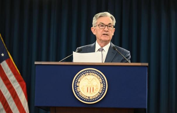 El presidente de la Fed, Jerome Powell, en la rueda de prensa extraordinaria celebrada el 3 de marzo de 2020 en Washington.
