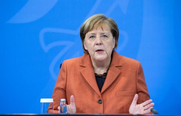 La canciller alemana, Angela Merkel, durante una rueda de prensa.