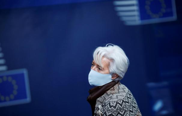 La presidenta del BCE, la francesa Christine Lagarde, en rueda de prensa.