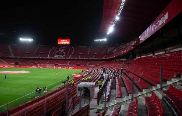 Detail of stadium during Semi-finals round of Copa del Rey, football match played between Sevilla Futbol Club and Futbol Club Barcelona at Ramon Sanchez Pizjuan Stadium on February 10, 2021 in Sevilla, Spain. AFP7 / Europa Press 10/2/2021 ONLY FOR USE IN SPAIN