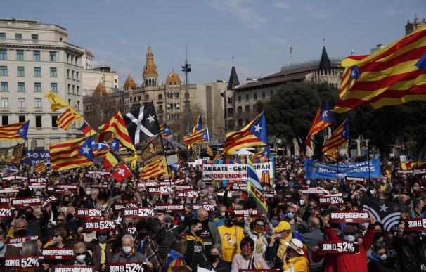 Manifestación convocada por la ANC a favor del independentismo en Barcelona.