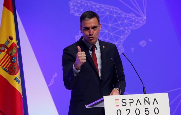 El presidente del Gobierno, Pedro Sánchez, durante la presentación de España 2050