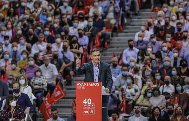 El secretario general del PSOE y presidente del Gobierno, Pedro Sánchez, en la clausura del 40º Congreso Federal del PSOE.