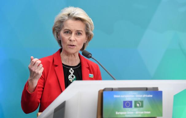 HANDOUT - 17 February 2022, Belgium, Brussels: European Commission President Ursula von der Leyen delivers a speech at the opening of the European Union-African Union summit at the European Council headquarters in Brussels . Photo: Dario Pignatelli/European Council/dpa - ATTENTION: editorial use only and only if the credit mentioned above is referenced in full Dario Pignatelli/European Counci / DPA 17/2/2022 ONLY FOR USE IN SPAIN