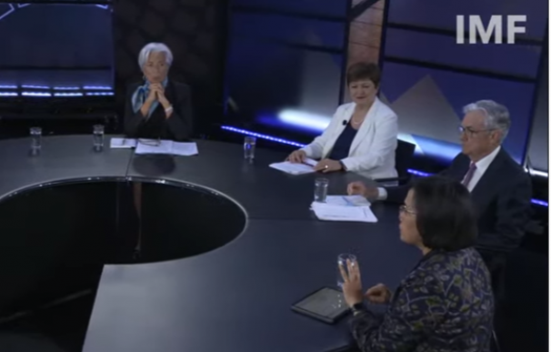 Debate entre Lagarde (BCE), Georgieva (FMI), Powell (Fed) e Indrawati (Indonesia).