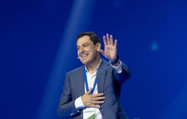 El presidente de la Junta de Andalucía y candidato del PP de Andalucía a la reelección, Juanma Moreno.