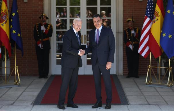 Pedro Sánchez con Joe Biden