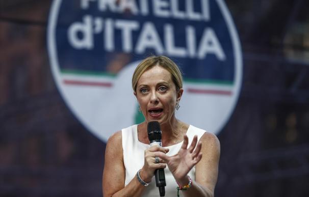 20 July 2022, Italy, Rome: Giorgia Meloni, leader of the right-wing Fratelli d'Italia (Brothers of Italy) party, speaks at a party event. Meloni said in an interview published Saturday that she is ready for the top office, as Italy charts an uncertain course following the resignation of Prime Minister Mario Draghi. Photo: Cecilia Fabiano/LaPresse via ZUMA Press/dpa Cecilia Fabiano/LaPresse via ZUM / DPA 20/7/2022 ONLY FOR USE IN SPAIN