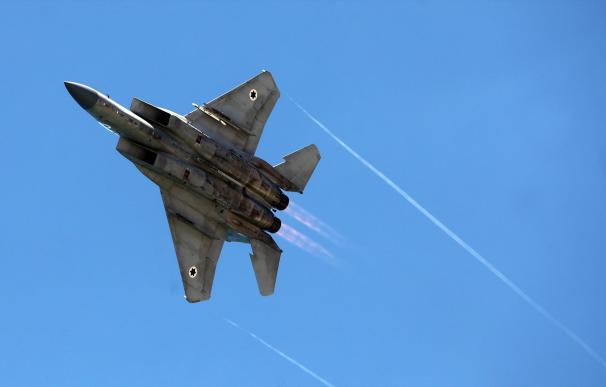 Un caza israelí durante una exhibición aérea.