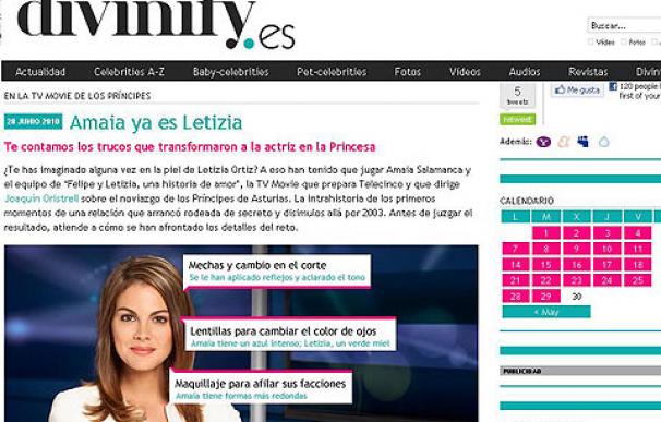 Pantallazo web Divinity.es de Telecinco