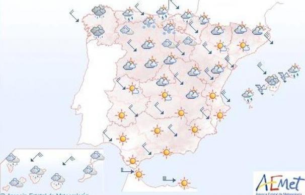 Viento fuerte en numerosas zonas del país y nieve en el Pirineo y País Vasco