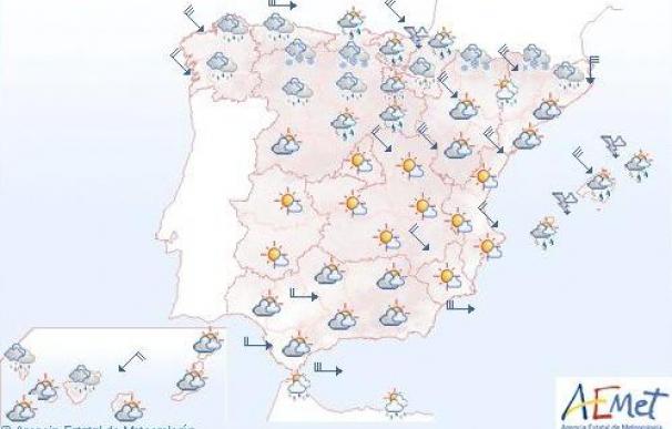 Mañana, chubascos fuertes en Baleares y moderados en otras zonas del país