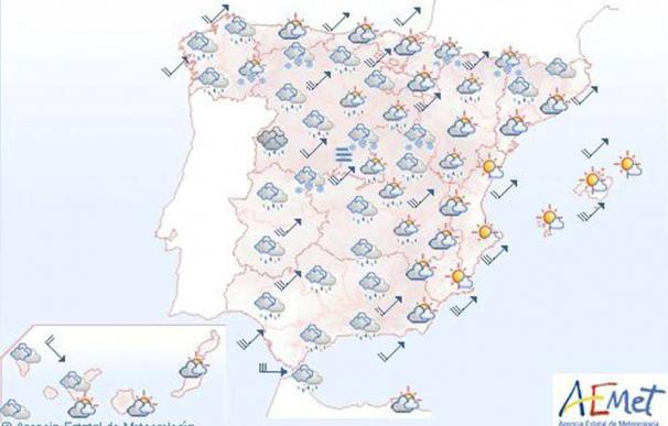 Fuerte viento en la Península y Baleares sobre todo en las zonas de montaña