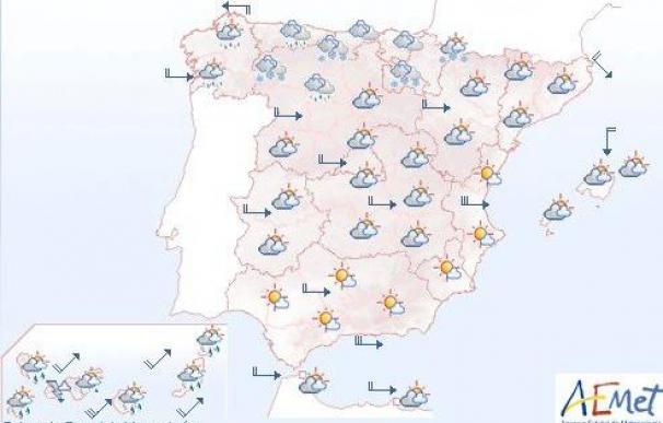 Chubascos y vientos fuertes hoy en Canarias y nevadas en la mitad norte