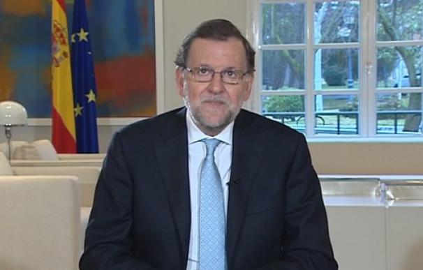El mensaje de Rajoy grabado en La Moncloa.