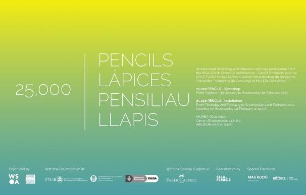 240 estudiantes internacionales construirán una instalación con 25.000 lápices en Barcelona
