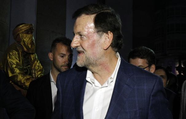 El rostro de Rajoy con las señales de la agresión visibles (© Mónica Patxot)