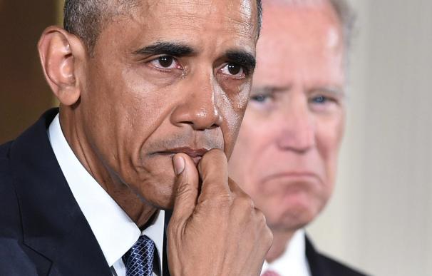 Obama ha roto a llorar en medio de su discurso