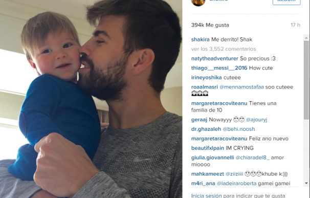 Shakira sube a Instagram una foto de Gerard Piqué y su hijo pequeño Sasha