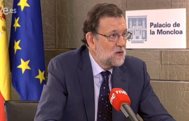 Mariano Rajoy durante la entrevista con RNE.
