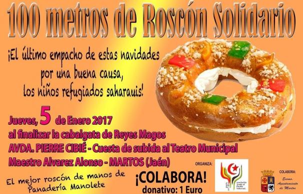 Martos elabora cien metros de Roscón de Reyes para ayudar a menores refugiados saharauis