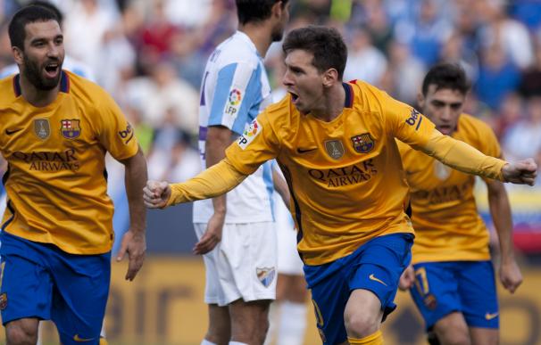 Leo Messi dio la victoria al Barcelona ante el Málaga. / AFP