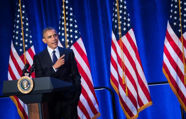 US President Barack Obama speaks at the House Demo