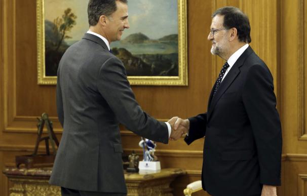 Felipe XI y Rajoy, durante el encuentro de esta tarde.