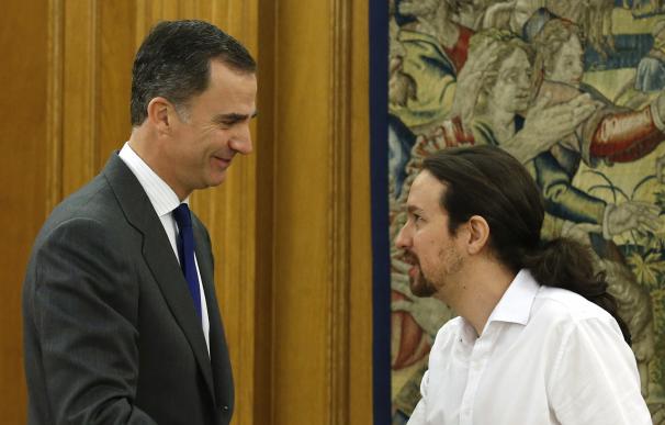 Iglesias, en su encuentro con Felipe VI en La Zarzuela.