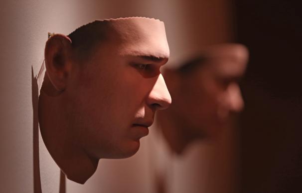 Un rostro realizado con una impresora 3D en una exposición de Reino Unido. GettyImages