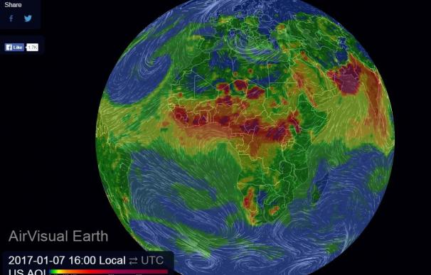Crean un mapa para ver la contaminación atmosférica en tiempo real