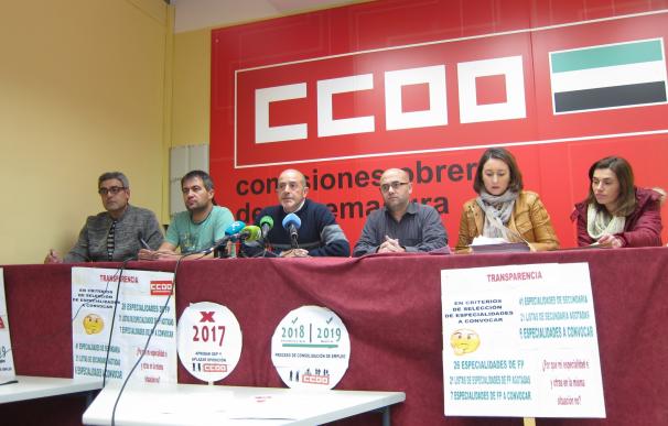 CCOO convoca concentraciones para pedir a la Consejería de Educación que suprima la convocatoria de empleo docente