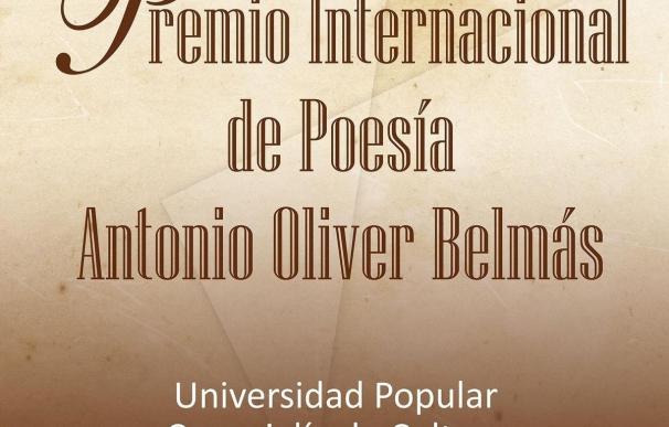 Este lunes se falla el Premio de Poesía Antonio Oliver Belmás en el Palacio Consistorial