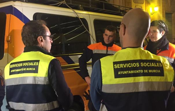 El dispositivo del Ayuntamiento de Murcia frente a la ola de frío atiende a 56 personas
